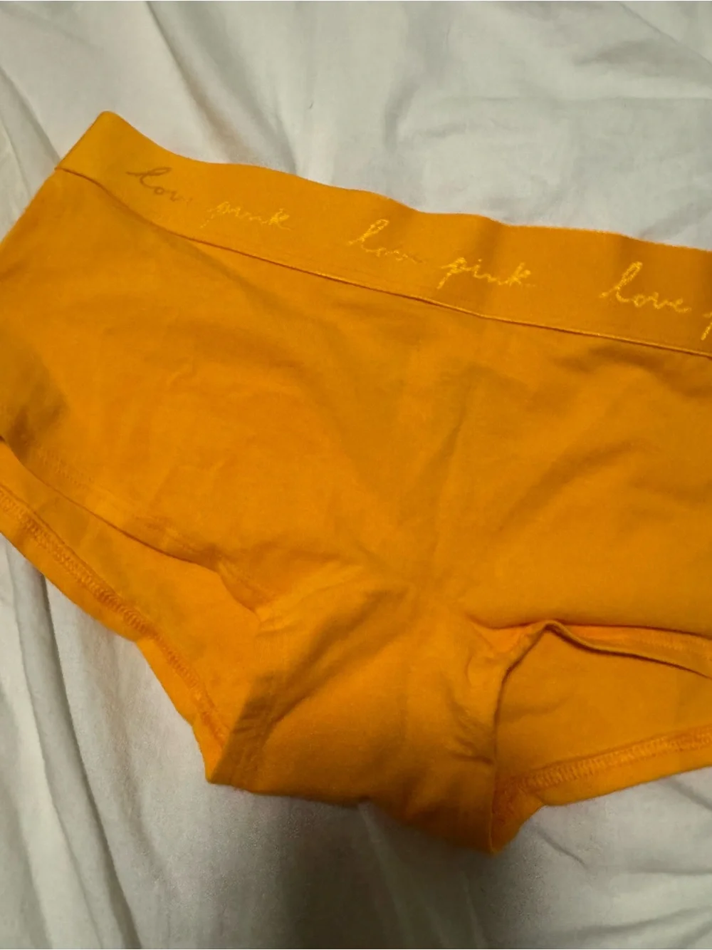Love PINK Victoria's Secret Women's Yellow Boyshorts Sz M